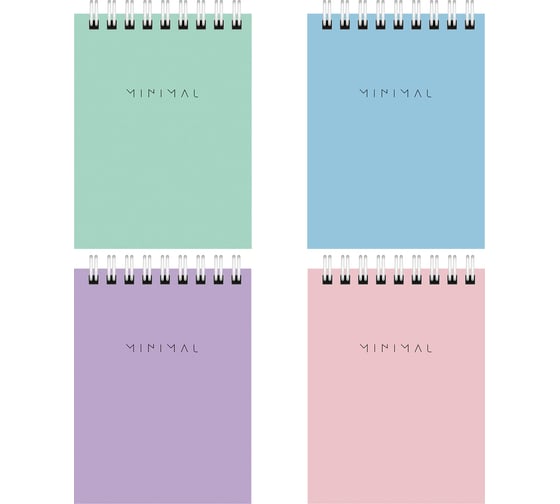 Блокнот BRAUBERG малый формат, А7, 75х105 мм, 40 л, гребень, картон, клетка, Minimal Pastel, 116431