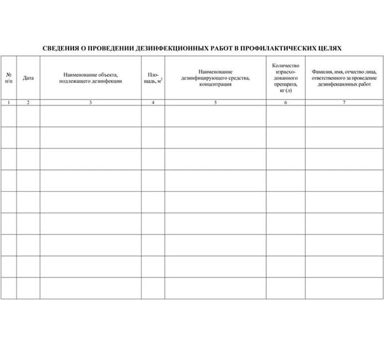 Журнал учёта получения и расхода дезинфицирующих средств и проведения дезинфикционных работ Attache КЖ-595/1 1210095