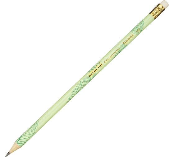 Чернографитный карандаш Attache Selection Summer HB, круглый, с ластиком, 6 шт/уп 1098090