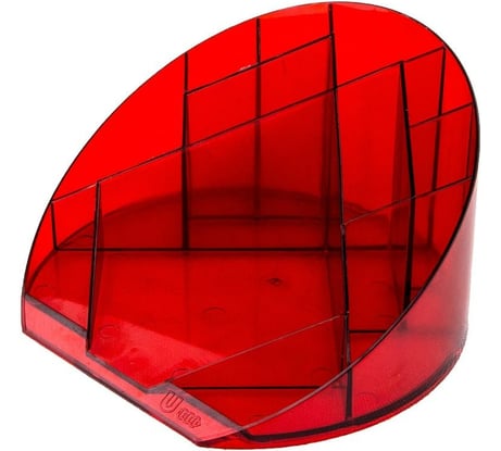 Подставка Attache Яркий офис 12 отделений, прозрачная, Вишня 1140951