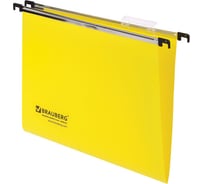 Подвесные папки BRAUBERG А4 350х245 мм, до 80 листов, комплект 5 шт., пластик, желтые Италия 231798