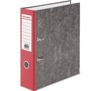 Папка-регистратор BRAUBERG усиленный корешок, мраморное покрытие, 80 мм., с уголком, красная 228029