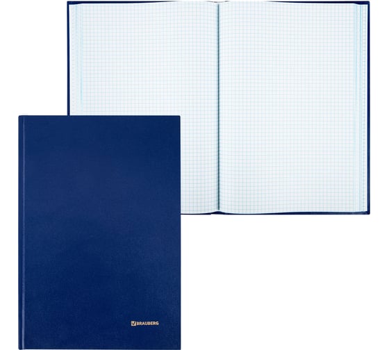 Книга учета BRAUBERG 160 л, А4 200х290 мм клетка, твердая обложка из картона, блок 130182