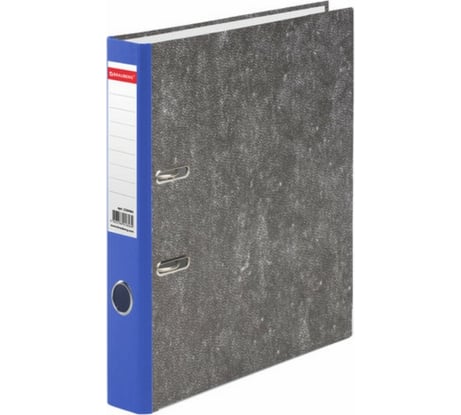 Папка-регистратор BRAUBERG фактура стандарт, с мраморным покрытием, 50 мм, синий корешок 220984