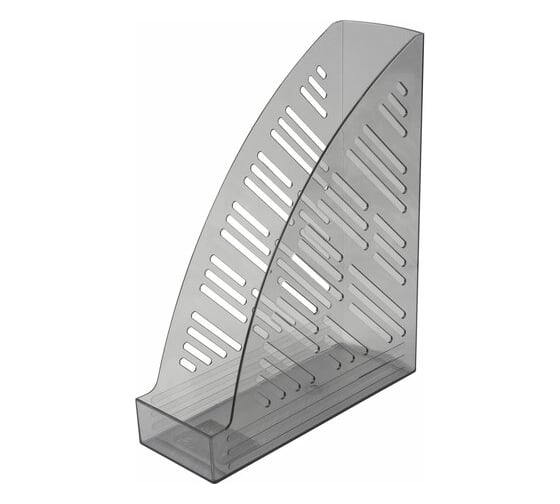 Вертикальный лоток для бумаг BRAUBERG Standard+, 250х90х300 мм, тонированный серый 237226 1