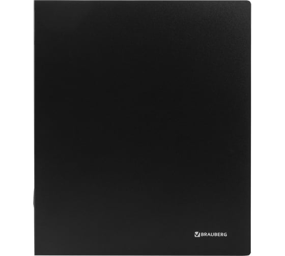 Папка на 4 кольцах BRAUBERG "Стандарт", 40 мм, черная, до 300 листов, 0.9 мм, 221620