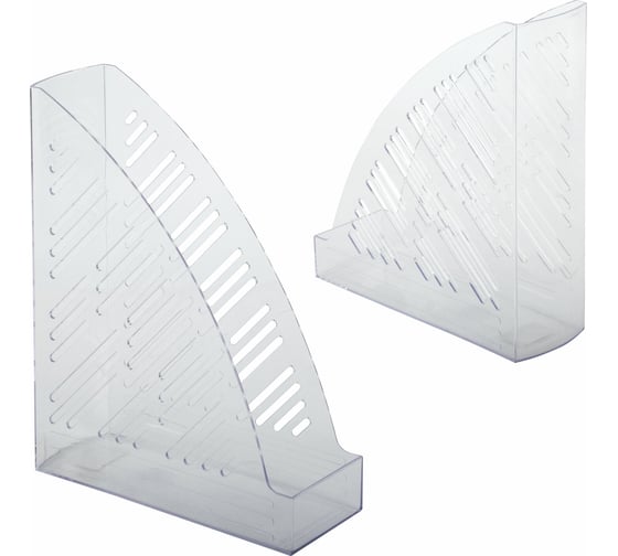 Вертикальный лоток для бумаг BRAUBERG "Standard+", 250х90х300 мм, прозрачный 237227
