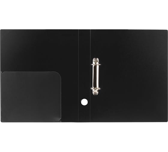 Папка на 2 кольцах BRAUBERG Диагональ, 40 мм, черная, до 300 л, 0.9 мм 221347