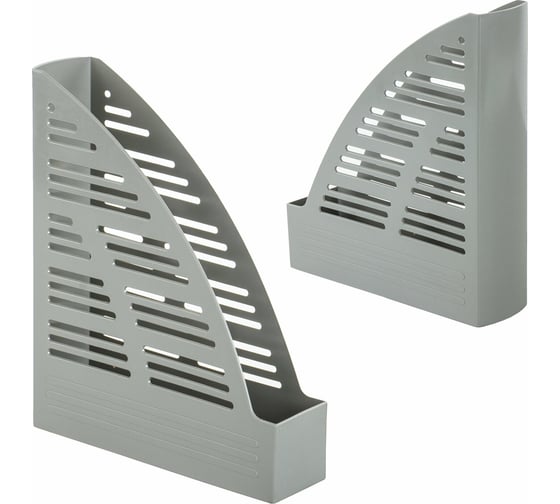 Вертикальный лоток для бумаг BRAUBERG "Standard", 245х70х295 мм, серый 237221