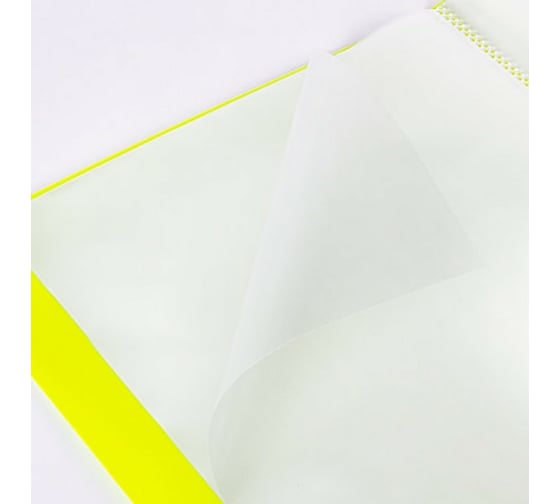 Папка BRAUBERG 40 вкладышей "Neon" 25 мм., неоновая желтая, 700 мкм 227453