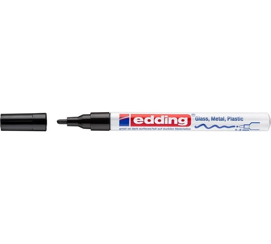 Лаковый глянцевый маркер Edding 751/1 Blister CR черный, 1-2 мм, блистер 1183466