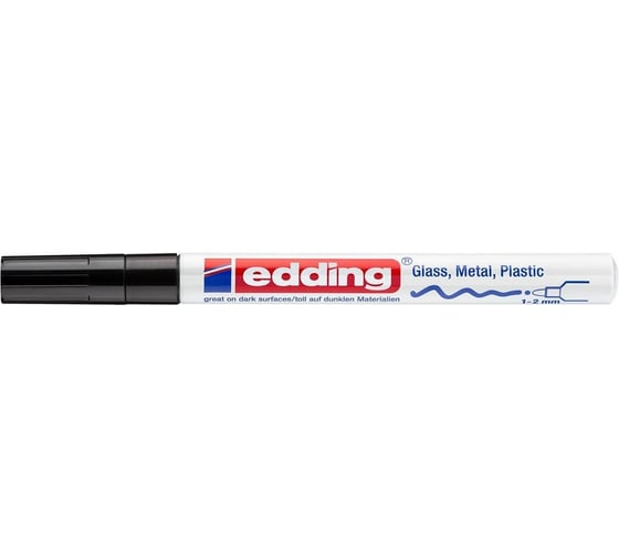 Лаковый глянцевый маркер Edding 751/1 Blister CR черный, 1-2 мм, блистер 1183466