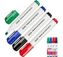 Маркер по бумаге Attache флипчарт набор 4 цвета, 2-3 мм скошенный наконечник, 4 шт 916473