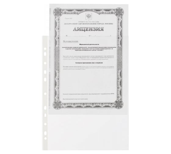 Папка Attache Economy Стандарт файл-вкладыш с перфорацией А4, 100 шт в упаковке 853587