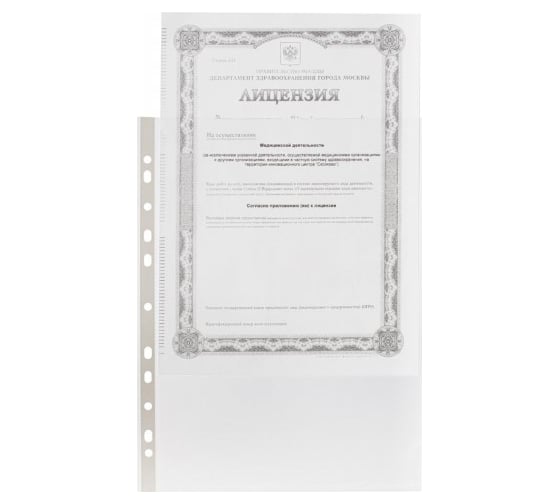 Перфорированная папка-файл Attache Элементари А4 100 шт, гладкая 0,035 мм 916414