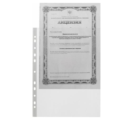 Папка Attache файл-вкладыш с перфорацией А4 40 мкм, 100 шт 142363