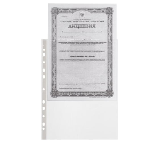 Папка Attache Economy Стандарт файл-вкладыш с перфорацией А4, 100 шт в упаковке 1160670