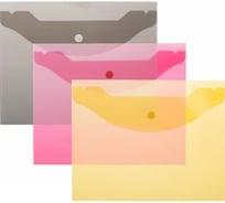 Папка-конверт Attache на кнопке А5, 190x240 мм, 180 мкм, ассорти, 10 шт в упаковке 1019524