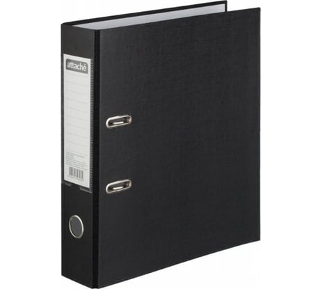 Папка-регистратор Attache ПВХ+бумага с металлическим уголком, 75 мм, черный 786248