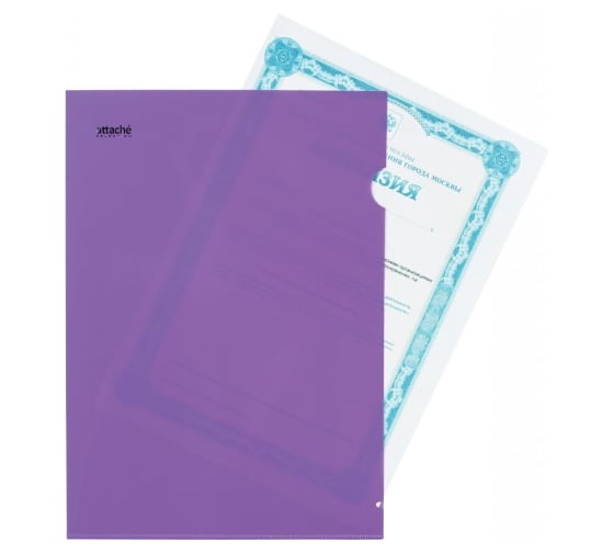 Папка-уголок Attache Selection Crocus А4 ассорти, 6 шт в упаковке 845454