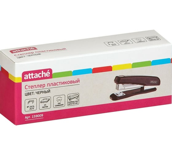 Степлер Attache 8215 N24/6, 26/6, до 25 листов, черный 159009