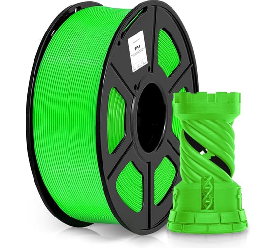 Пластик для принтера CACTUS 3D CS-3D-TPU-0.8KG-GREEN TPU диаметр 1.75 мм, 0.8 кг, 1 цвет 2022748