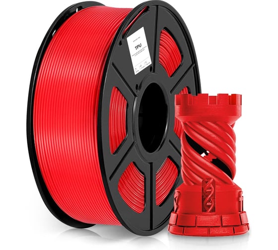 Пластик для принтера CACTUS 3D CS-3D-TPU-0.8KG-RED TPU диаметр 1.75 мм, 0.8 кг, 1 цвет 2022752 1