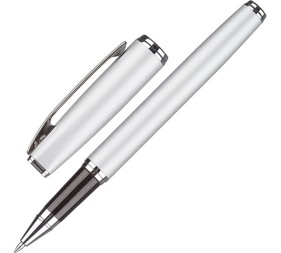 Гелевая ручка Attache Selection Elegance, серебряный корпус, синий, футляр 901720