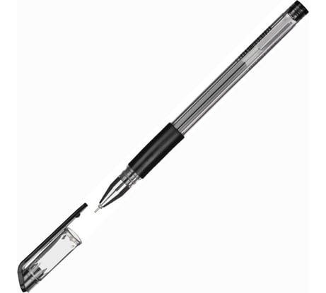 Гелевая ручка 12 шт в упаковке Attache Gelios-030 черный стержень игольчатый 0.5 мм 613145