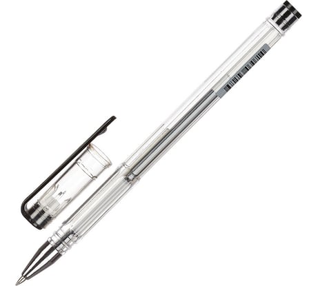 Гелевая ручка 12 шт в упаковке Attache черный стержень 0.5 мм без манжетки 901707