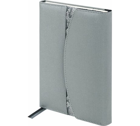 Бизнес-блокнот BRAUBERG А5 155х213 мм Wild, под кожу, магнит, 160 листов, Snake, серый 116234