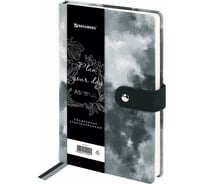 Бизнес-блокнот BRAUBERG А5 138х213 мм Nebula, под кожу, застежка, 160 листов, черный 116235