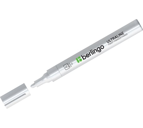 Маркер-краска Berlingo "Uniline PA400" белая, 2-4мм, нитро-основа, 12 шт. BMk_02100