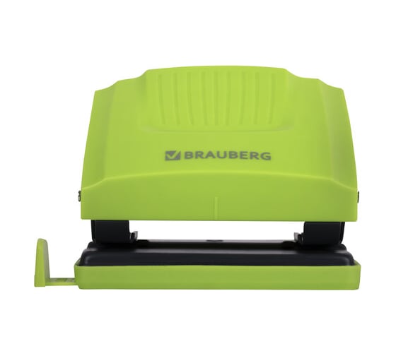Дырокол BRAUBERG Super, до 20 листов, зелено-черный 272743