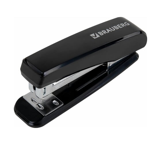 Степлер BRAUBERG №24/6, 26/6 Standard, до 30 листов, черный 272755 1