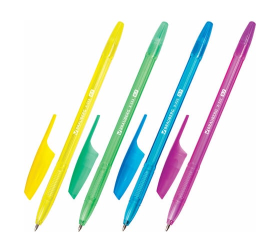 Ручка шариковая BRAUBERG X-333 Neon 12 и 1 в подарок, синяя, комплект 13 шт, 0.35 мм 144250 1
