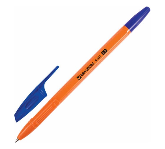 Ручка шариковая BRAUBERG X-333 Orange 12 и 1 в подарок, синяя, комплект 13 шт, 0.35 мм 144254 1