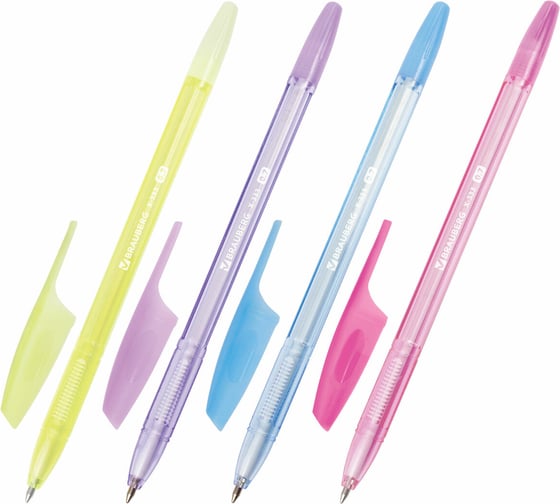 Ручка шариковая BRAUBERG X-333 Pastel 12 и 1 в подарок, синяя, комплект 13 шт, 0.35 мм 144249
