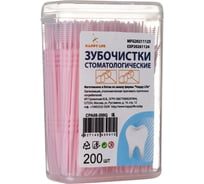 Стоматологические зубочистки HAPPY LIFE розовые, 200 шт. CPA08-200P