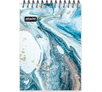 Блокнот 60 шт в упаковке Attache Selection Fluid А6 80л клетка греб картонная обложка + УФ-лак серо-голубой 1061717