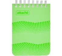 Блокнот 80 шт в упаковке Attache WAVES зеленый А6 спираль 50л. пластик 105150 98972