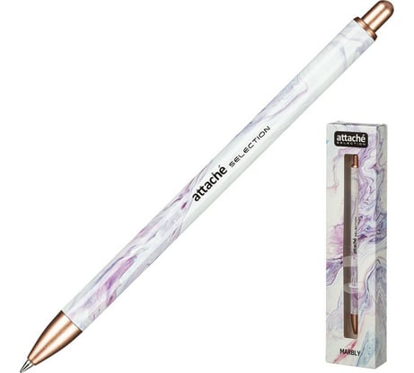 Автоматическая шариковая ручка Attache Selection Marbly синий, подарочная упаковка 1098084