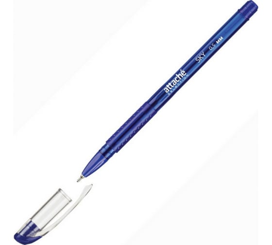 Неавтоматическая масляная шариковая ручка 12 шт в упаковке Attache Selection Sky синий 391129 1