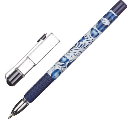 Шариковая масляная ручка 12 шт в упаковке Attache Гжель синий стержень 563870