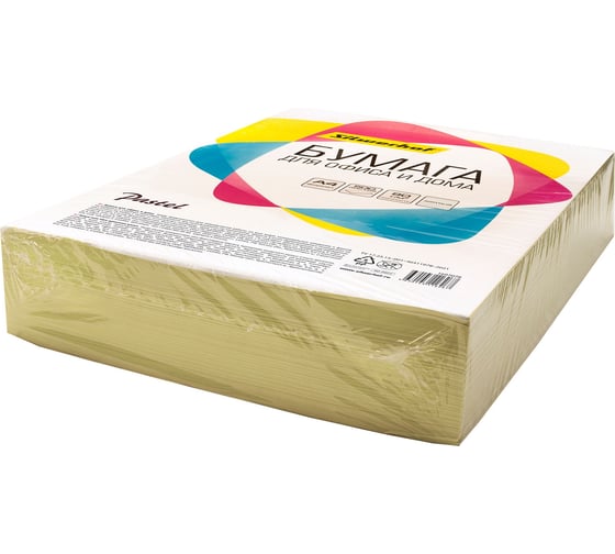Бумага Silwerhof A4/80г/м2/500л./желтый пастель 1697078