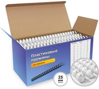 Пластиковые пружины ГЕЛЕОС 25 мм, белые, 50 шт BCA4-25W
