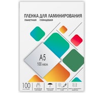 Пленка-заготовка для ламинирования ГЕЛЕОС A5, 154х216 мм, 100 мкм, глянцевая, 100 шт LPA5-100 17358630