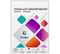 Пленка-заготовка для ламинирования ГЕЛЕОС A3, 303х426 мм, 175 мкм, глянцевая, 100 шт LPA3-175
