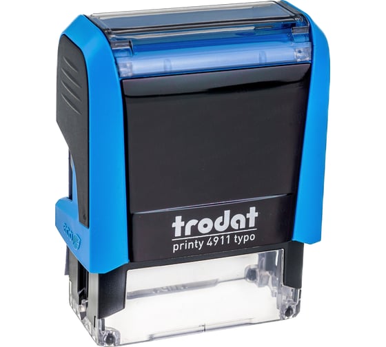 Самонаборный штамп TRODAT 4911/DB TYPO PRINTY 4.0 3 строки 38х14 мм синий 43199