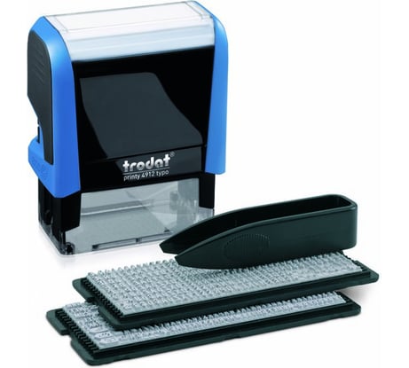 Самонаборный штамп TRODAT 4912/DB TYPO PRINTY 4.0 4 строки 47х18 мм синий 67581